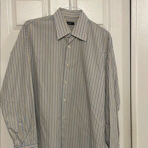 BOSS Men's Blue Striped Shirt